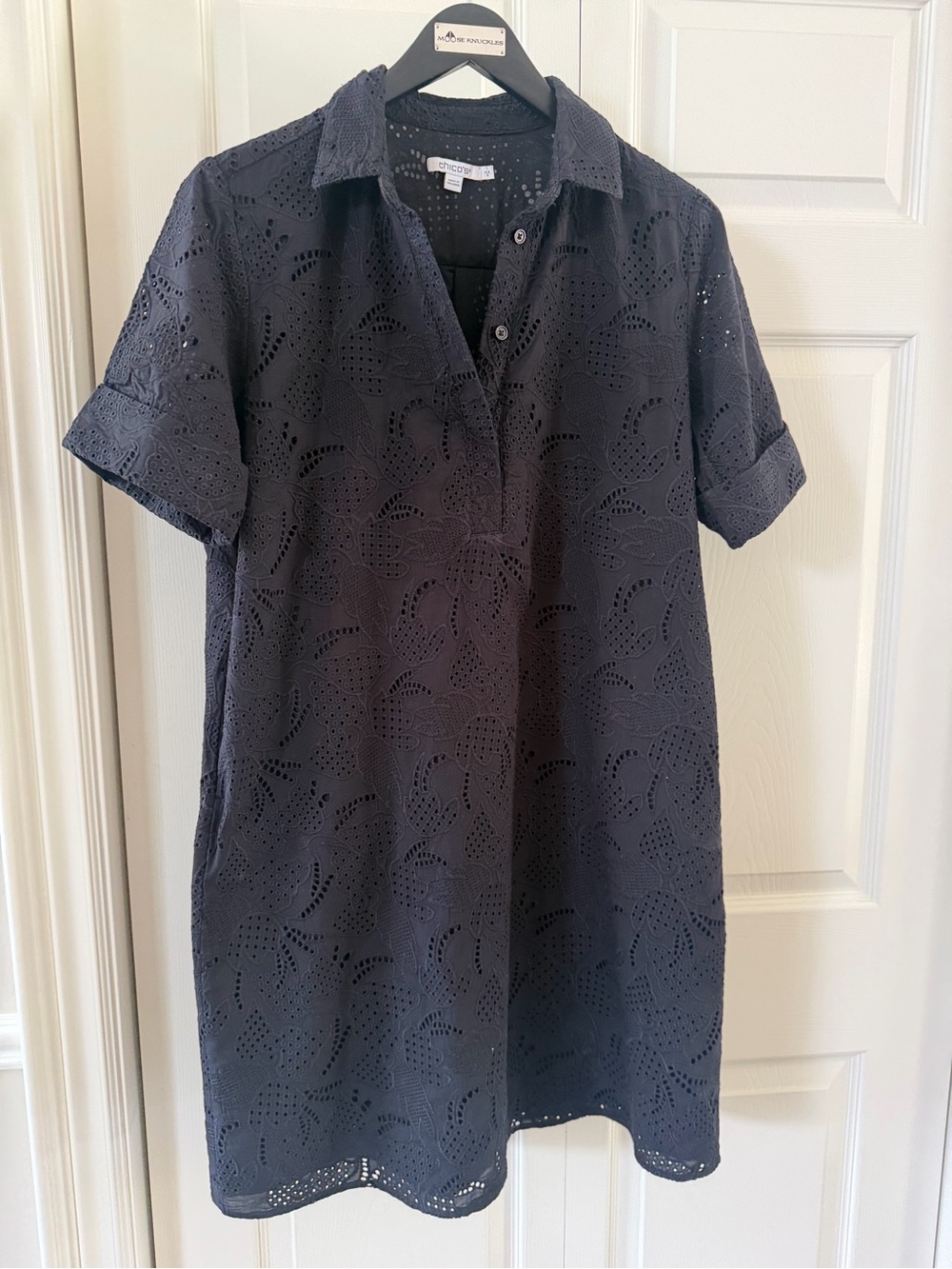 Chico's Eyelit Dress - Black